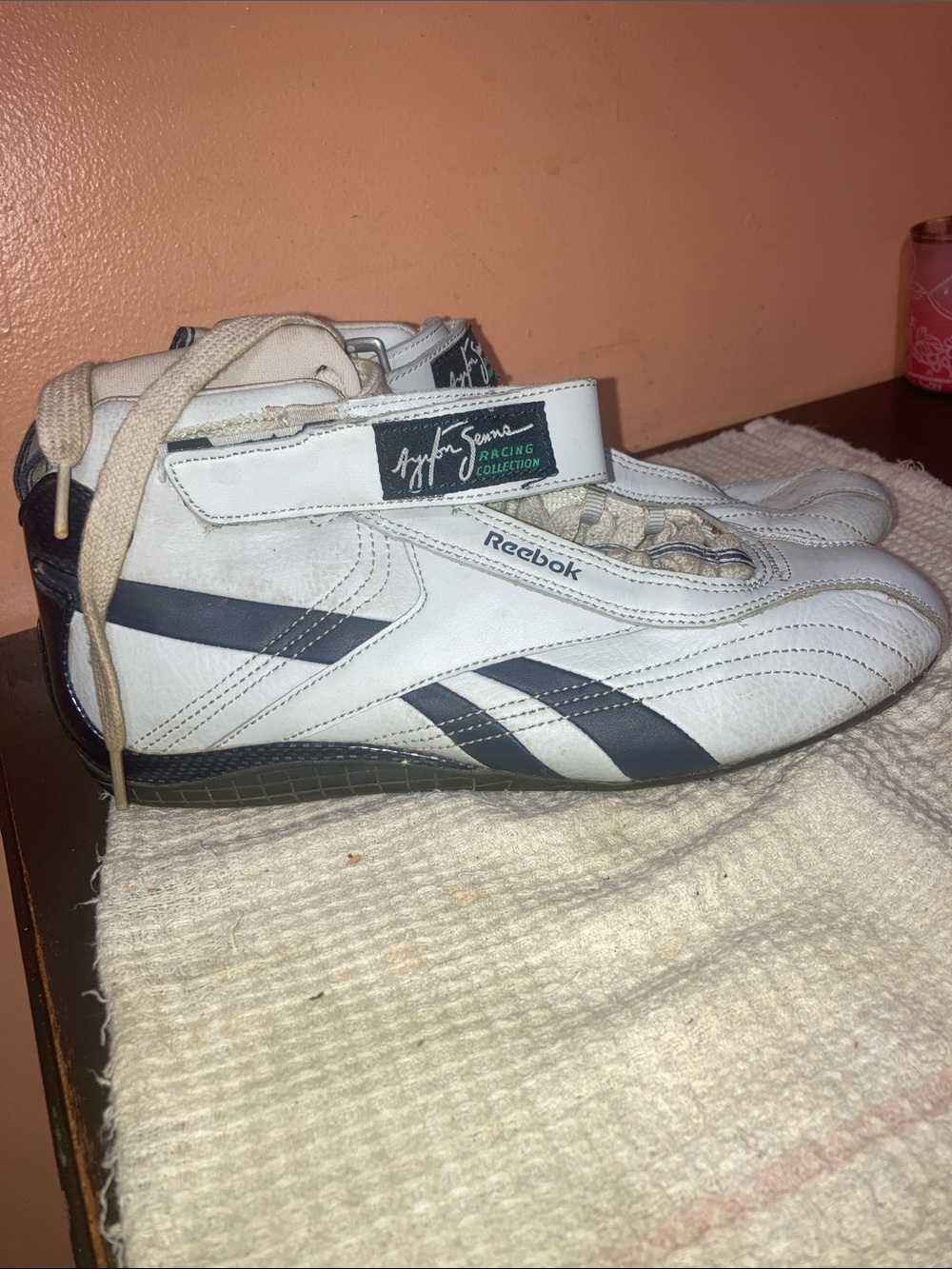 Vintage Ayrton Senna racing collection Reebok Men’s White and Navy